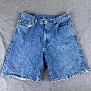 Levi's 550 Shorts Mens 36 Blue Denim Medium Wash 100% Cotton Bermuda Zip Fly Y2K